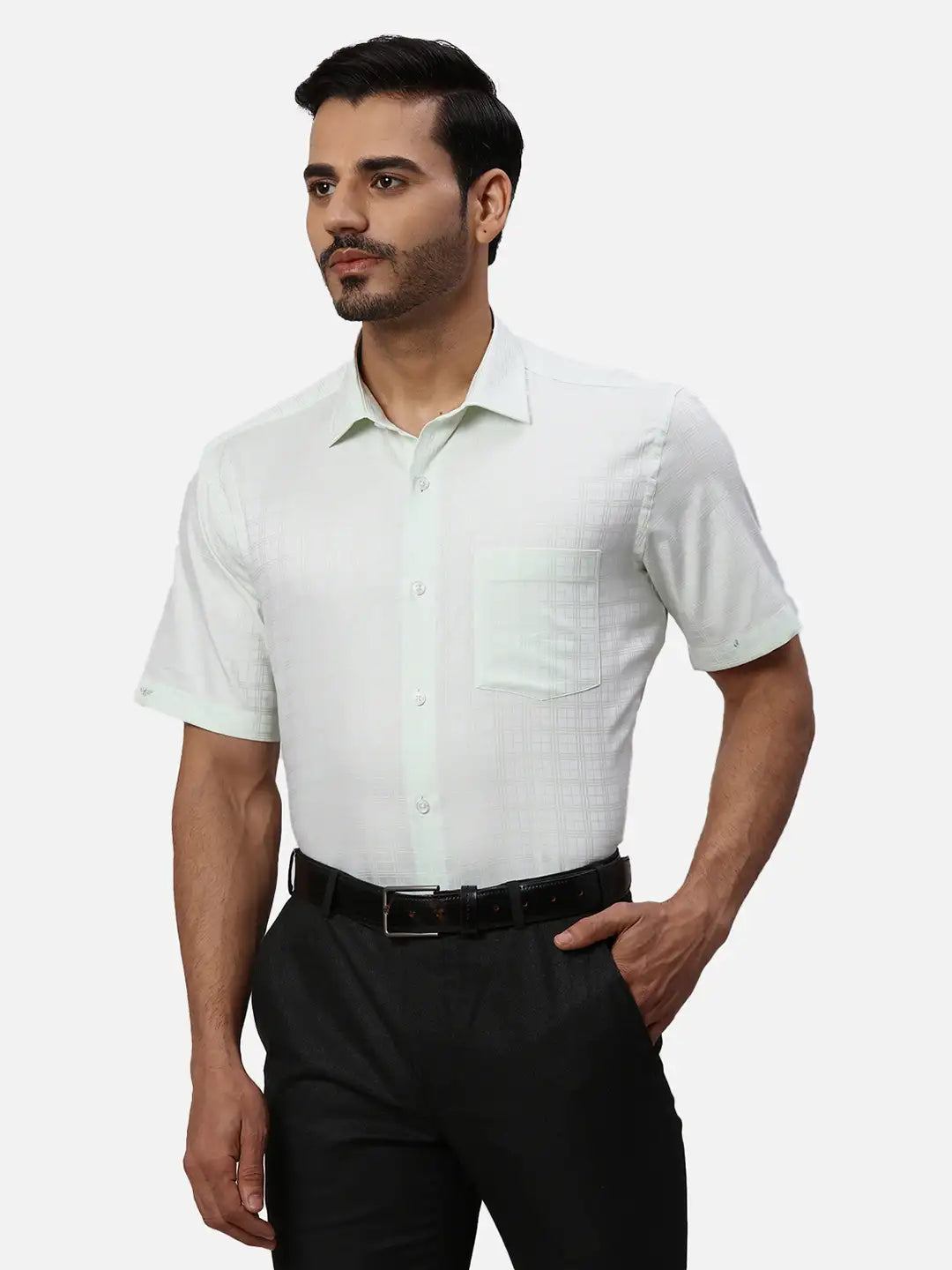 Park Avenue Regular Fit Checkered Light Red Shirt