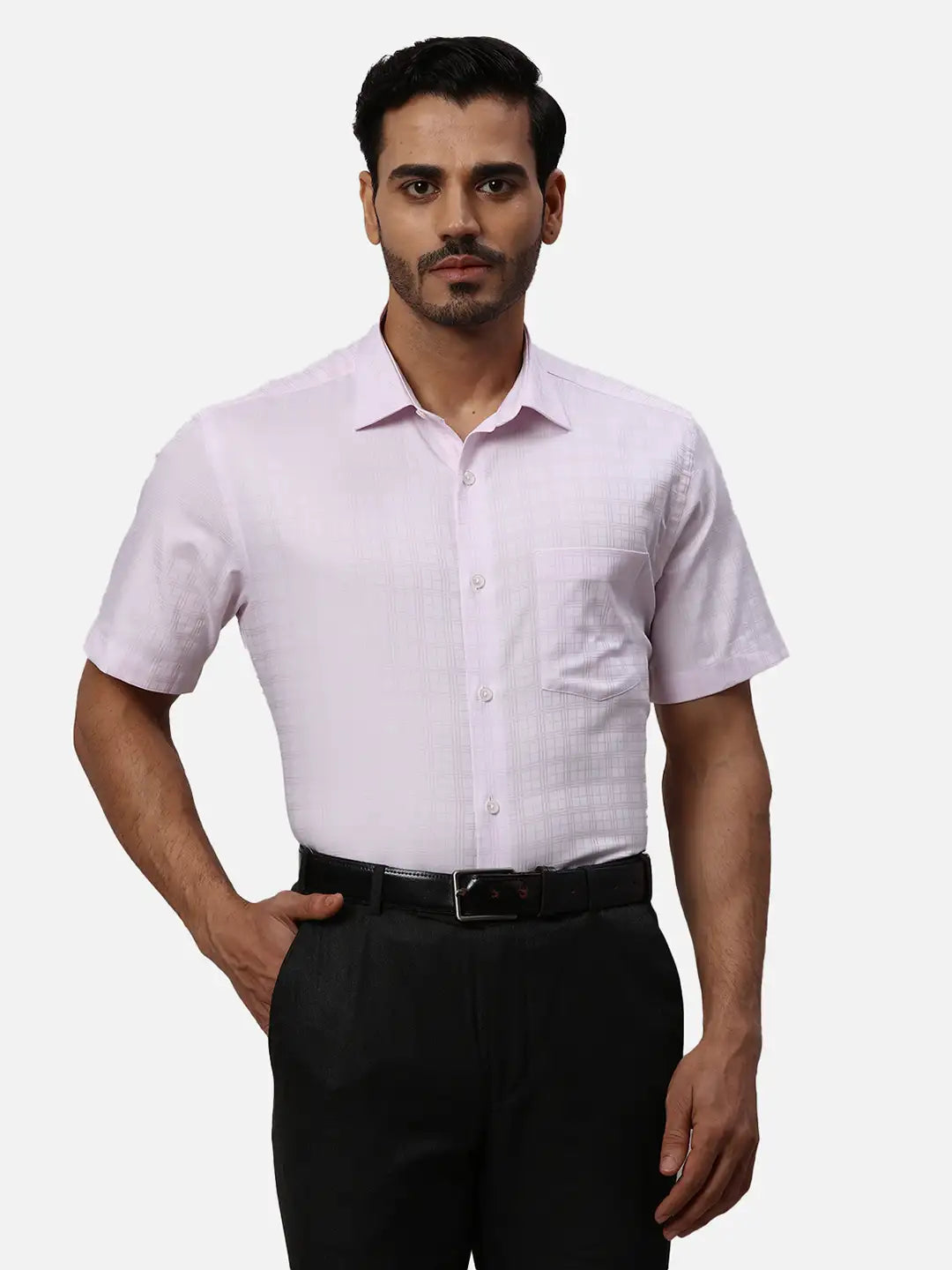 Park Avenue Regular Fit Solid Medium Violet Shirt