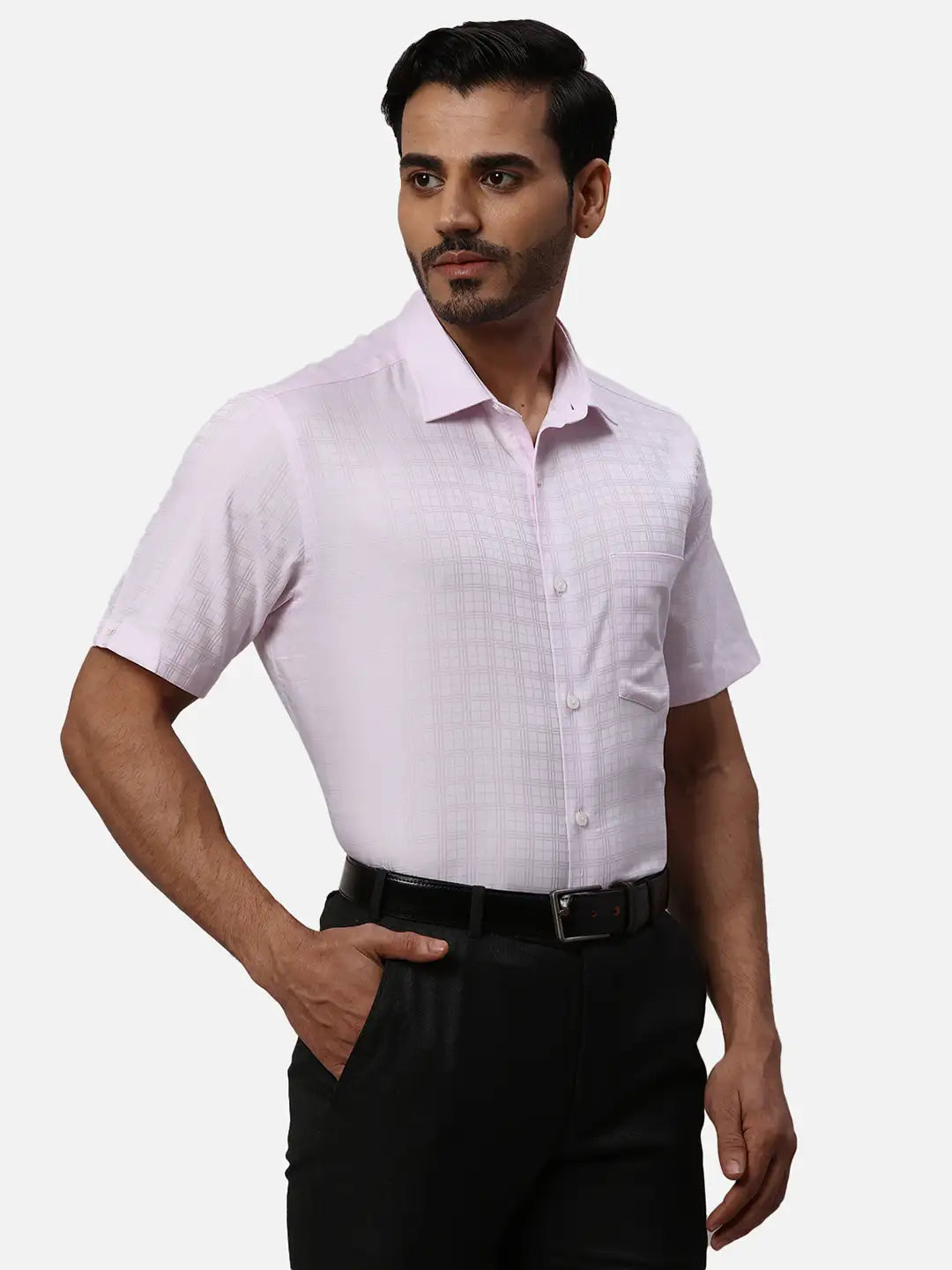 Park Avenue Regular Fit Solid Medium Violet Shirt