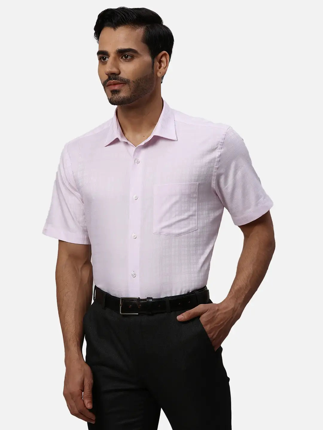 Park Avenue Regular Fit Solid Medium Violet Shirt