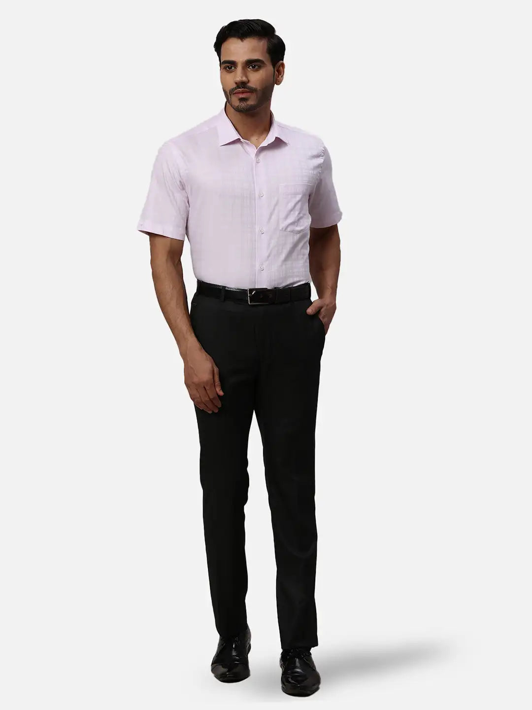 Park Avenue Regular Fit Solid Medium Violet Shirt