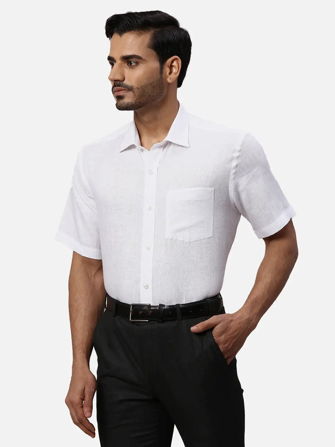 Park Avenue Regular Fit Checkered Medium Blue Shirt
