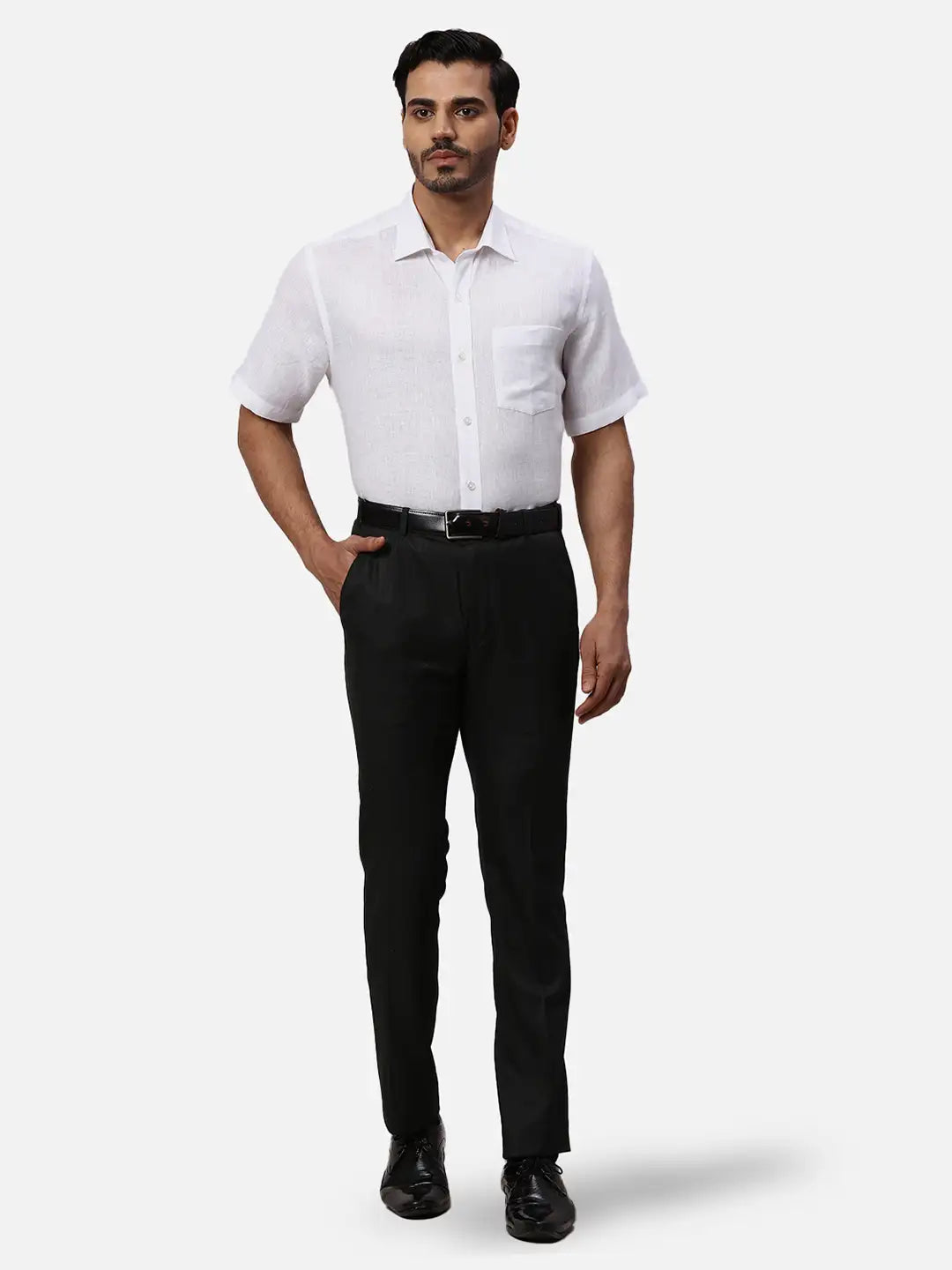 Park Avenue Regular Fit Checkered Medium Blue Shirt