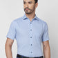 Park Avenue Men Blue Checks Regular Fit Cotton Half Sleeve Ainsley Collar Shirt