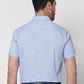 Park Avenue Men Blue Checks Regular Fit Cotton Half Sleeve Ainsley Collar Shirt