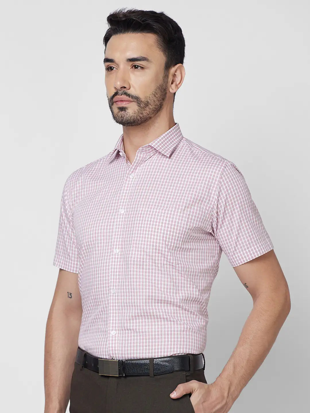 Park Avenue Men Blue Print Slim Fit Cotton Shirt