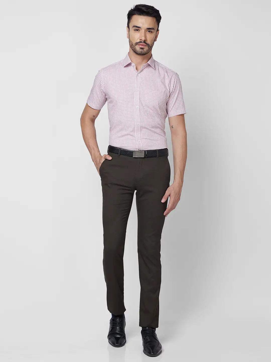 Park Avenue Men Blue Print Slim Fit Cotton Shirt