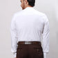 Men White Slim Fit Plain Cotton Mandarin Collar Shirts