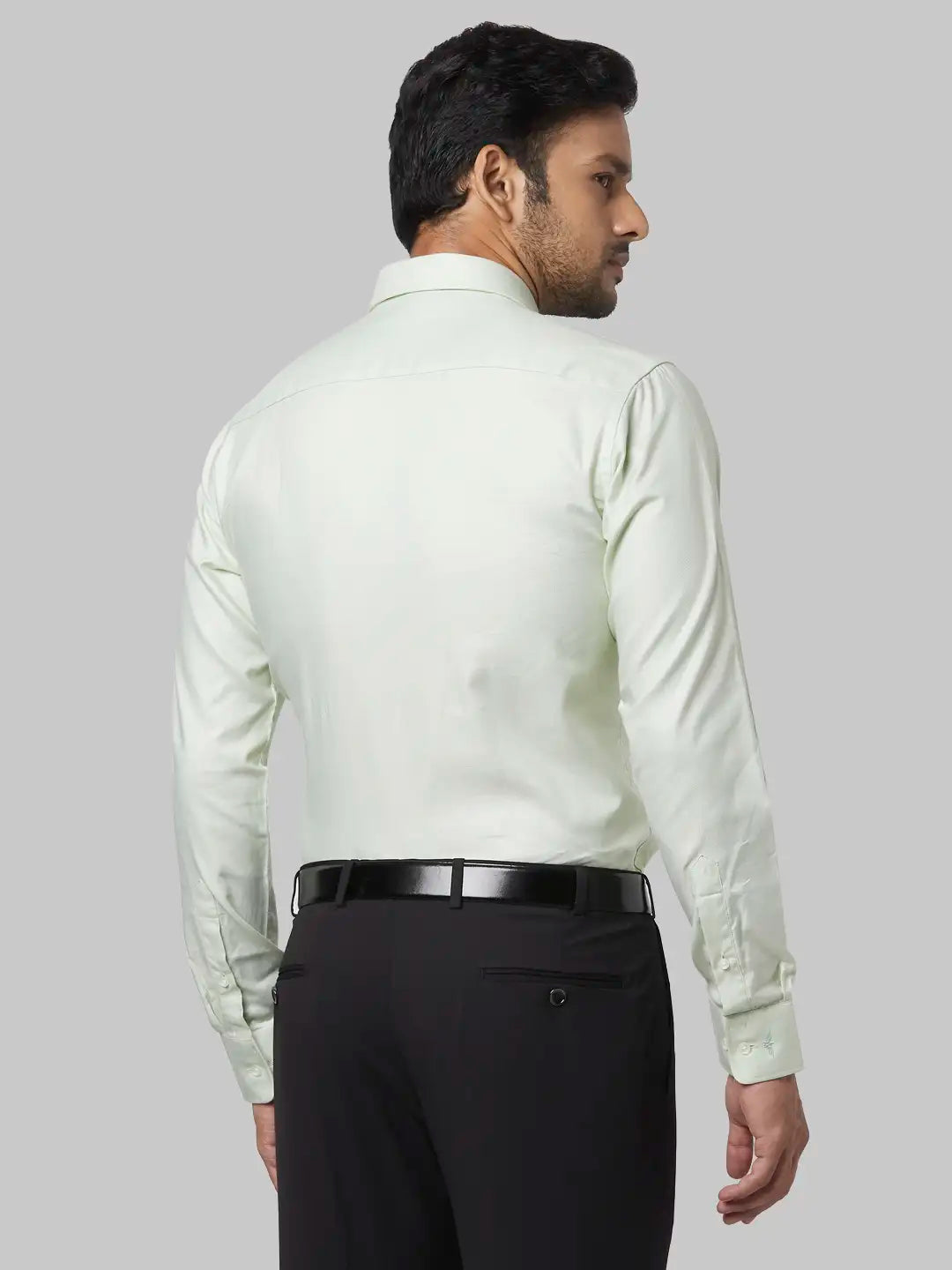 Park Avenue Men Petrol Structure Slim Fit Polyester Blend Shirt