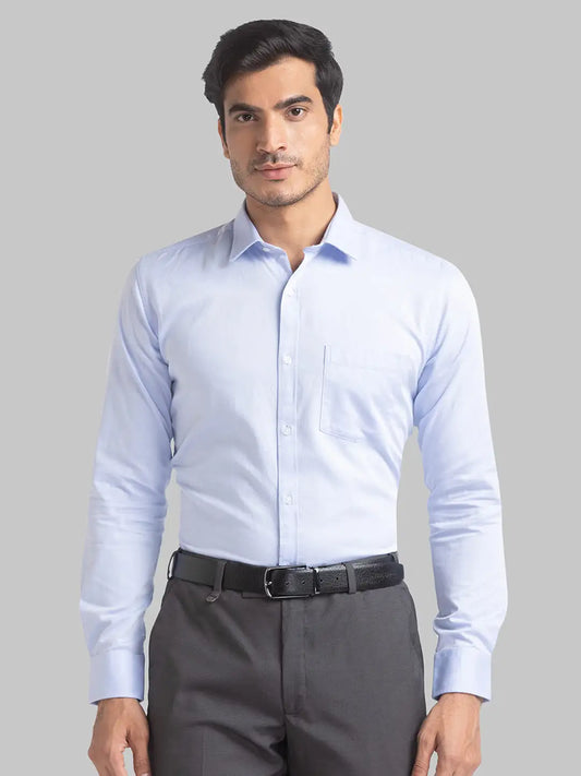 Men Slim Fit Medium Blue Shirt
