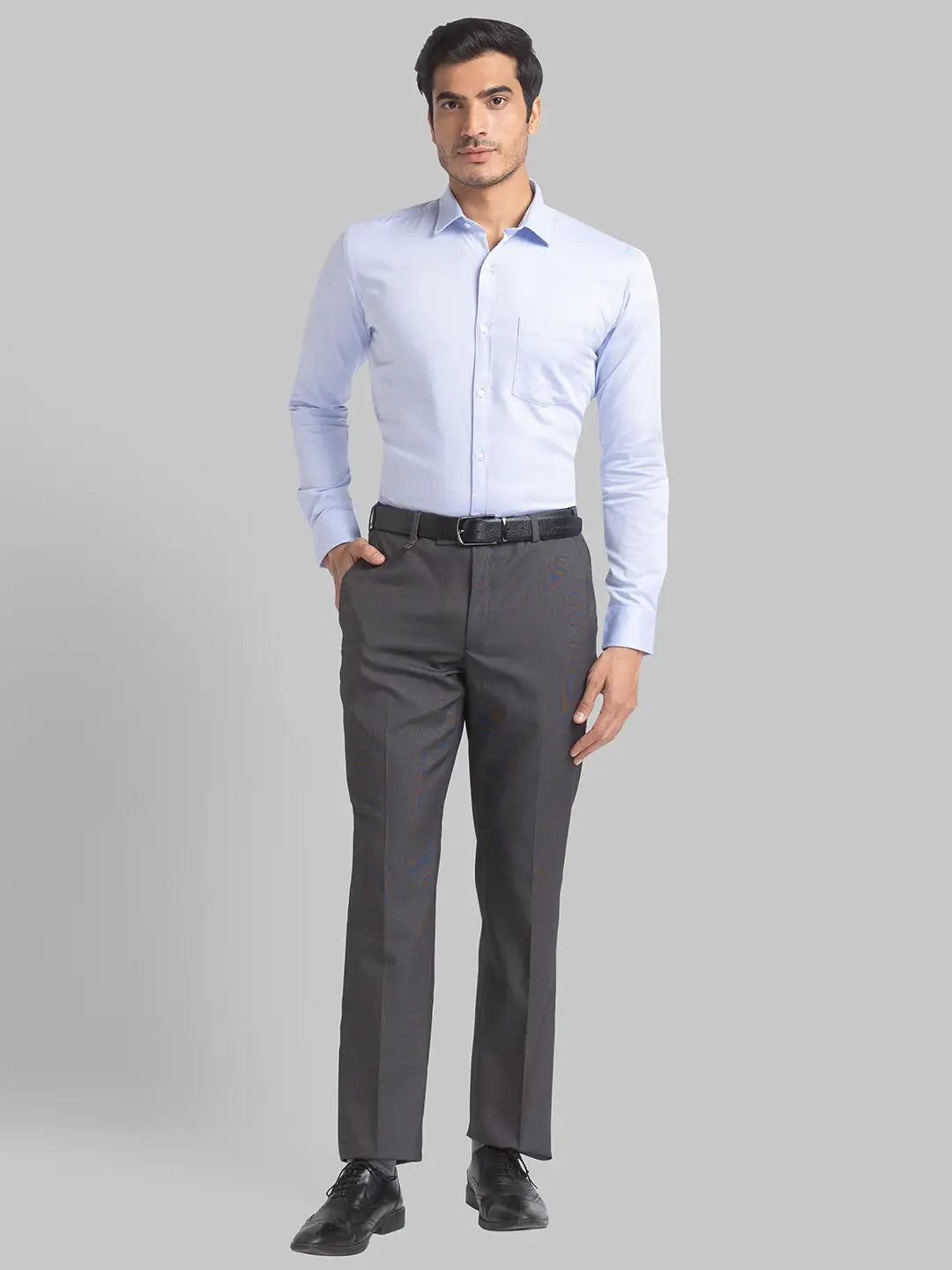 Men Slim Fit Medium Blue Shirt