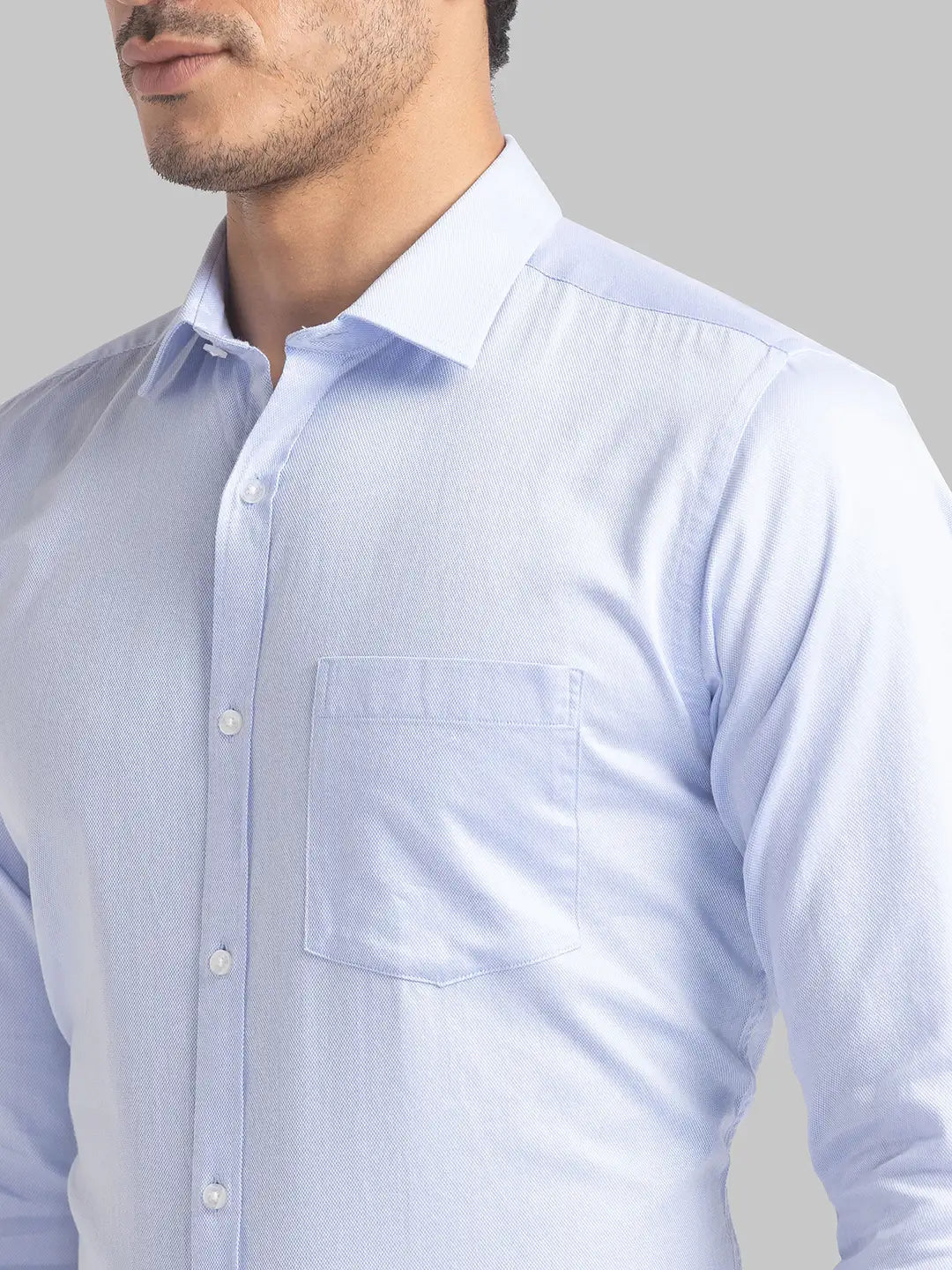 Men Slim Fit Medium Blue Shirt
