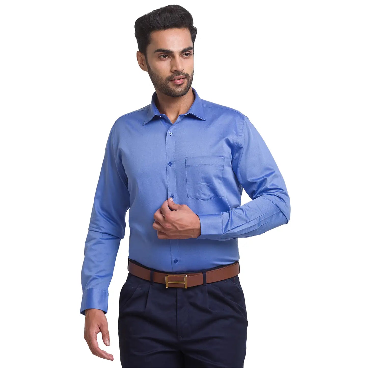 Men Slim Fit Dark Blue Shirt