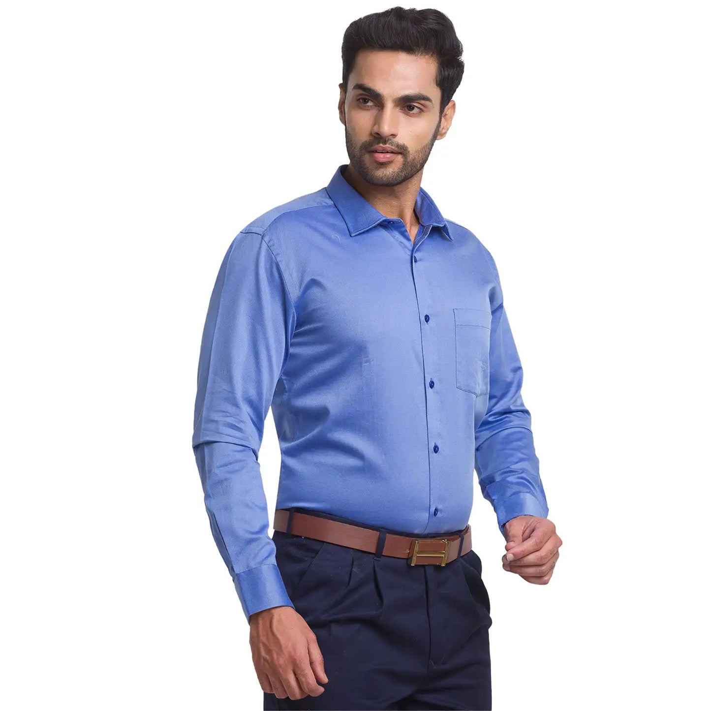 Men Slim Fit Dark Blue Shirt