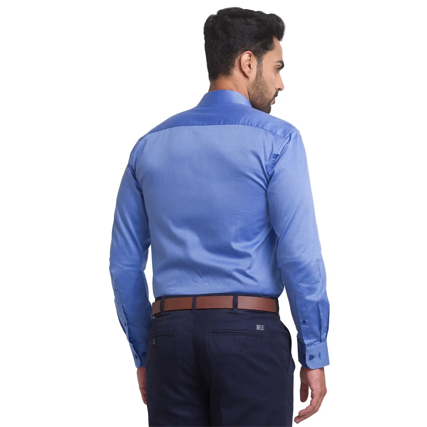 Men Slim Fit Dark Blue Shirt
