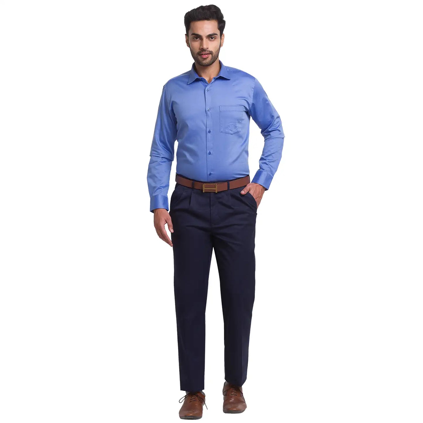Men Slim Fit Dark Blue Shirt