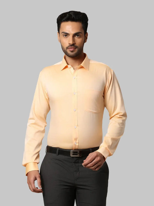 Men Slim Fit Dark Orange Shirt