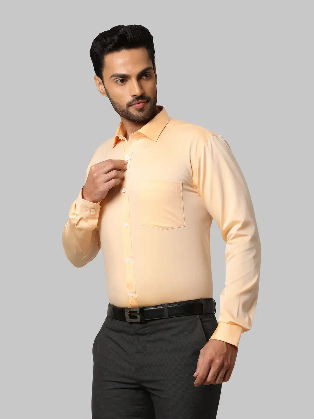 Men Slim Fit Dark Orange Shirt
