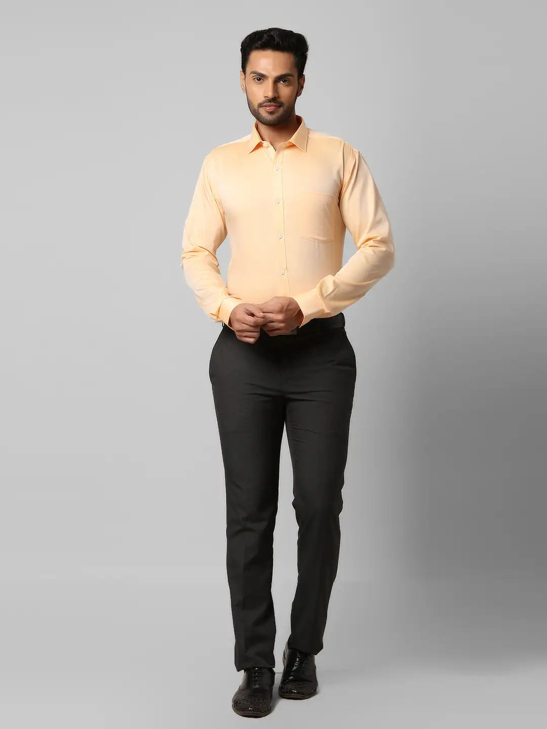 Men Slim Fit Dark Orange Shirt