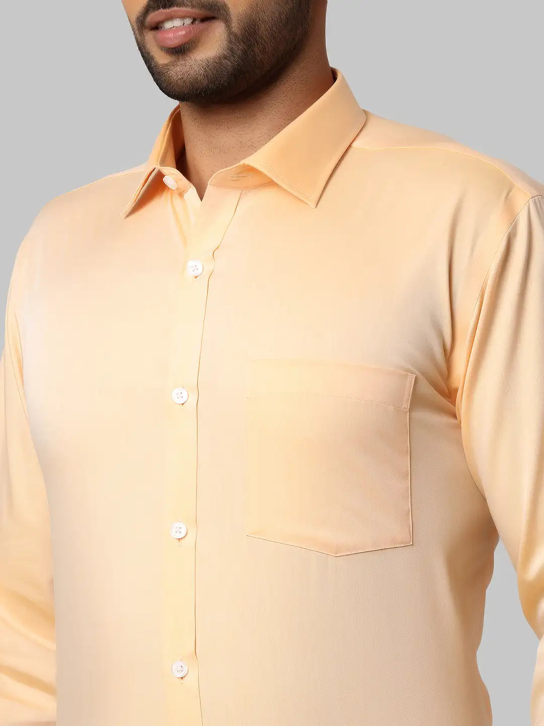 Men Slim Fit Dark Orange Shirt