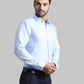 Men Tailored Fit  Blue T-Shirt