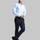 Men Tailored Fit  Blue T-Shirt
