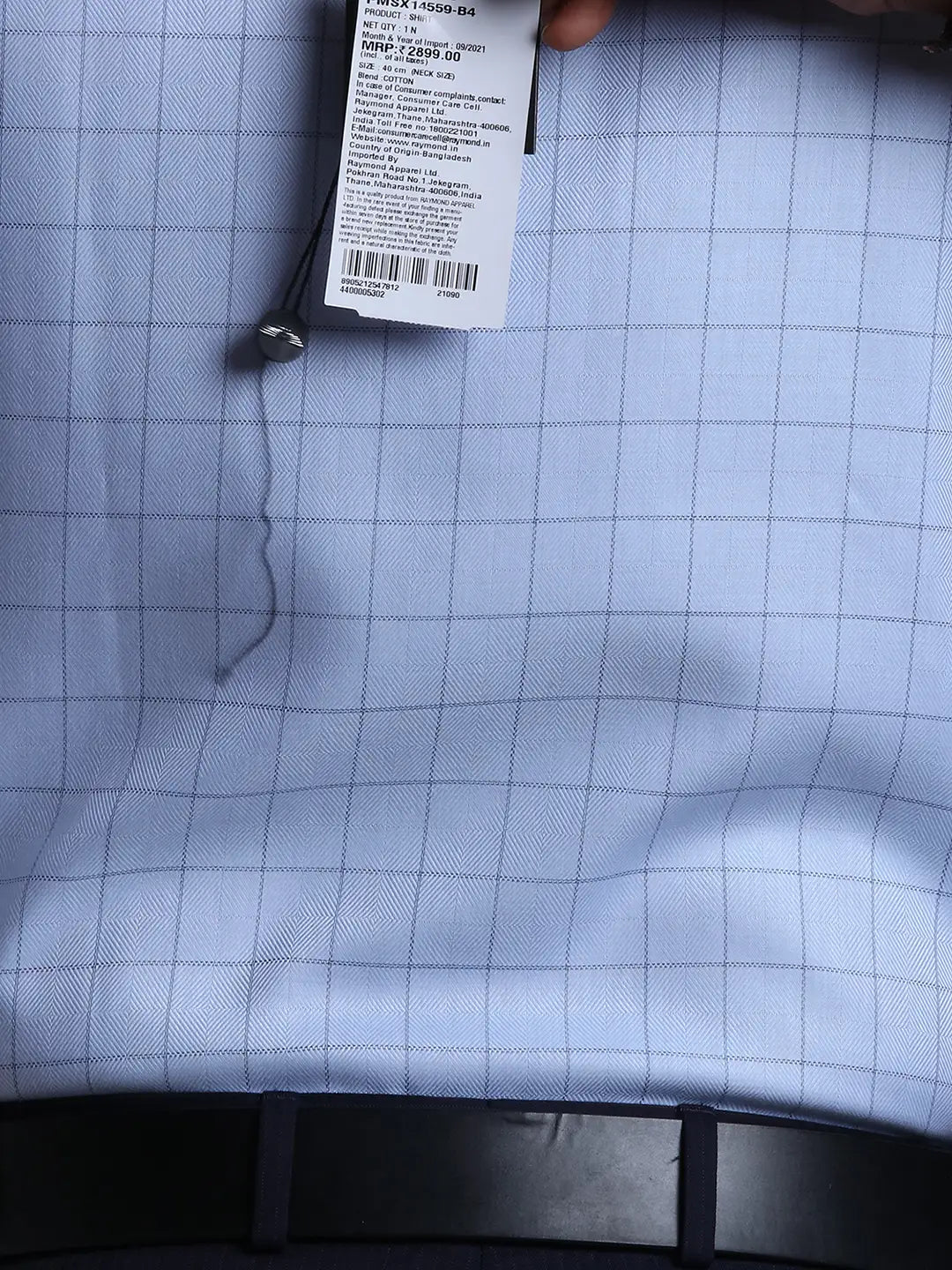 Men Tailored Fit  Blue T-Shirt