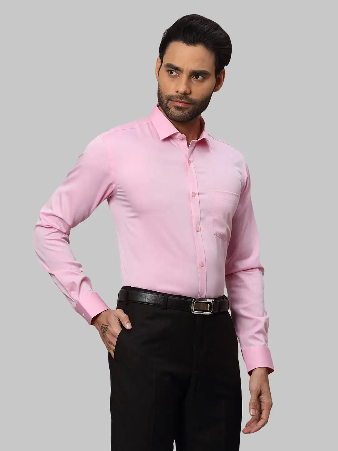 Men Slim Fit Light Blue Shirt