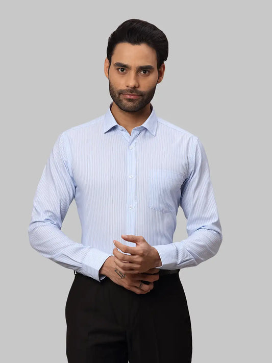Men Slim Fit Light Blue Shirt