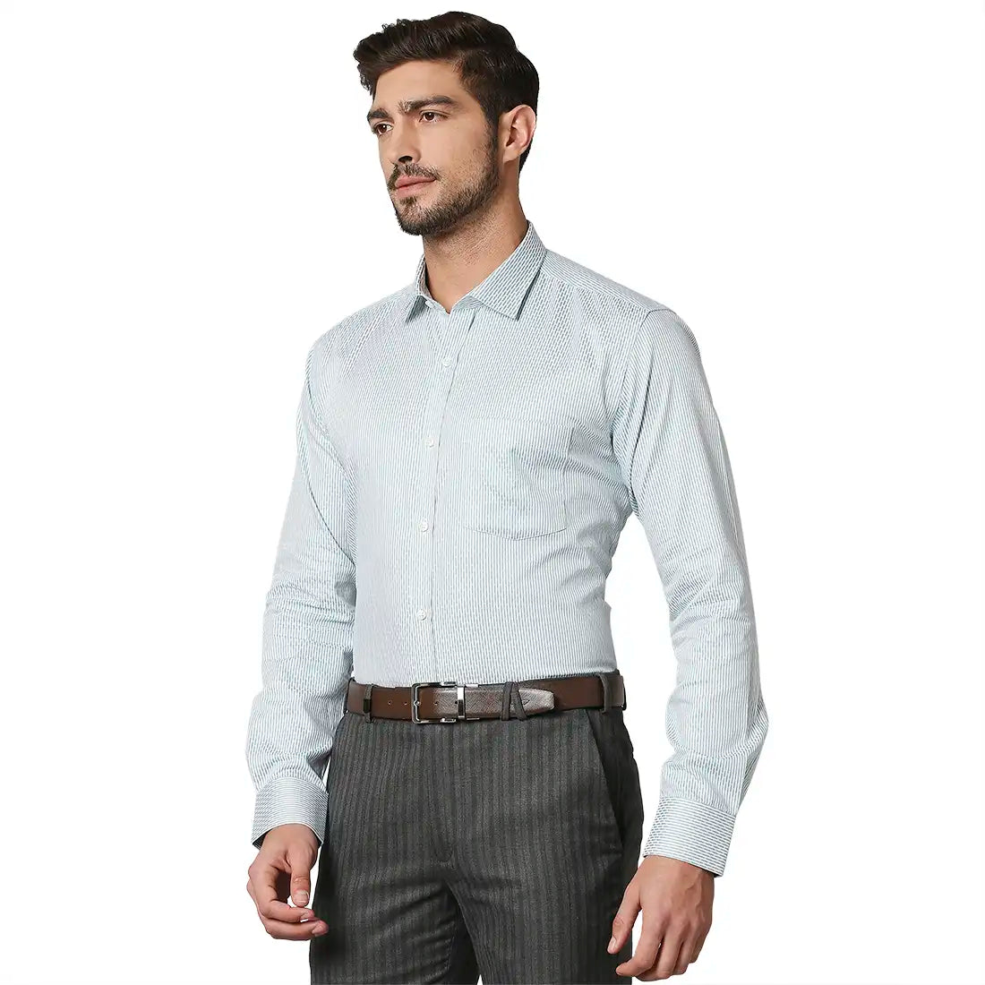 Men Slim Fit Medium Fawn Shirt