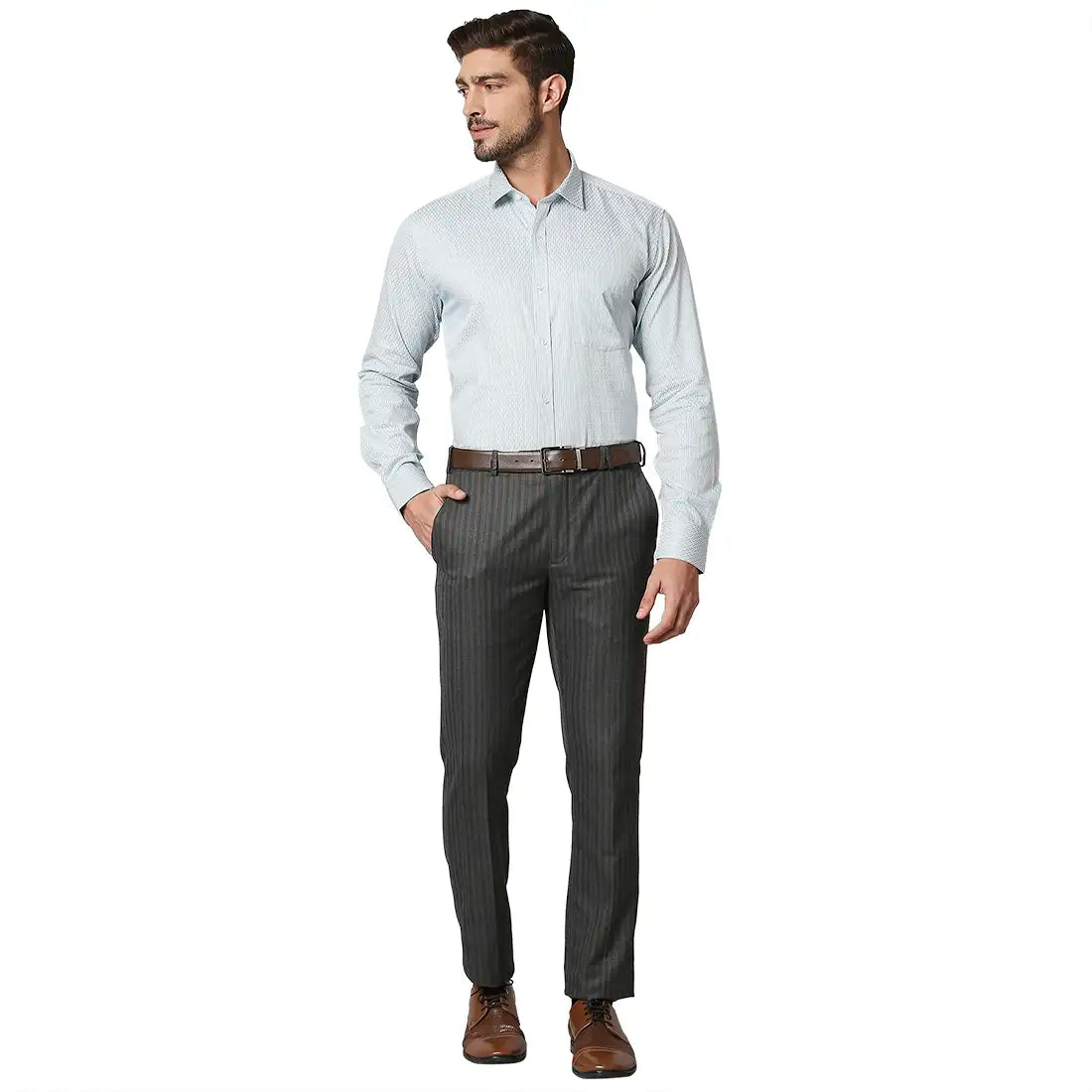 Men Slim Fit Medium Fawn Shirt
