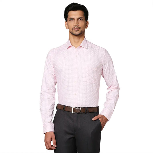 Men Slim Fit Light Red Shirt
