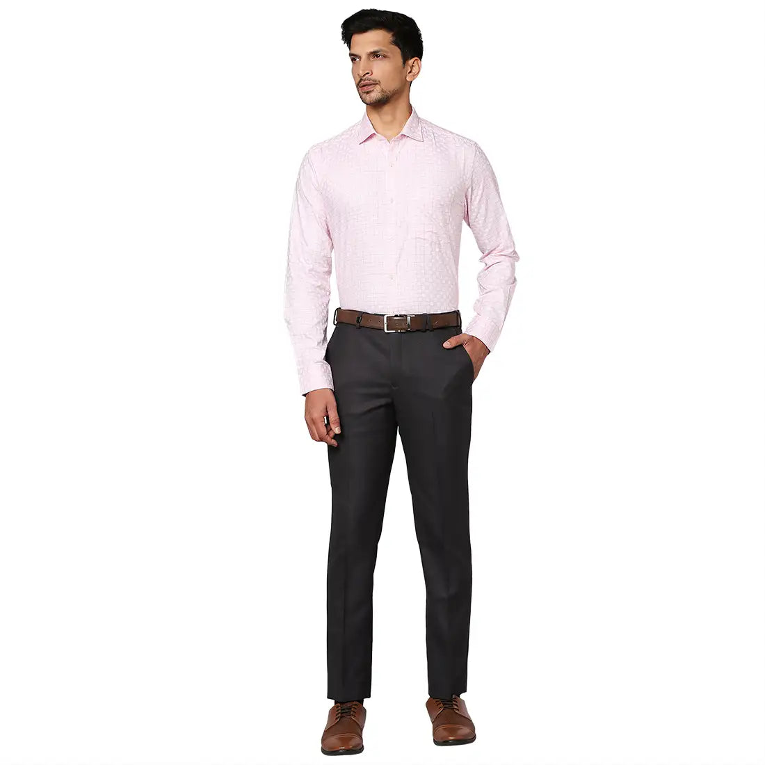 Men Slim Fit Light Red Shirt