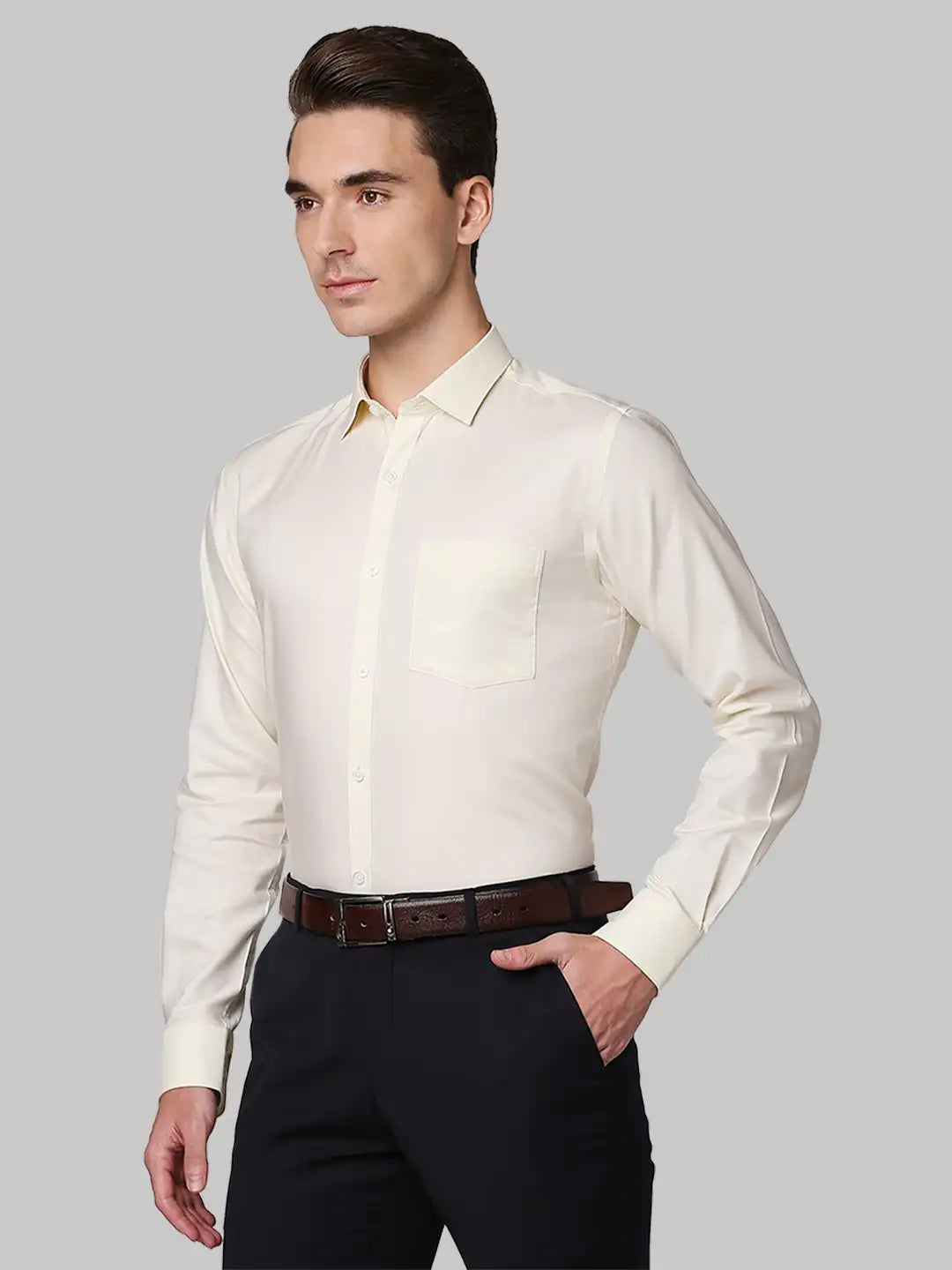 Men Slim Fit White Shirt