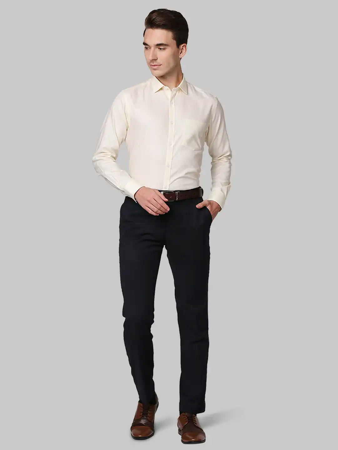 Men Slim Fit White Shirt