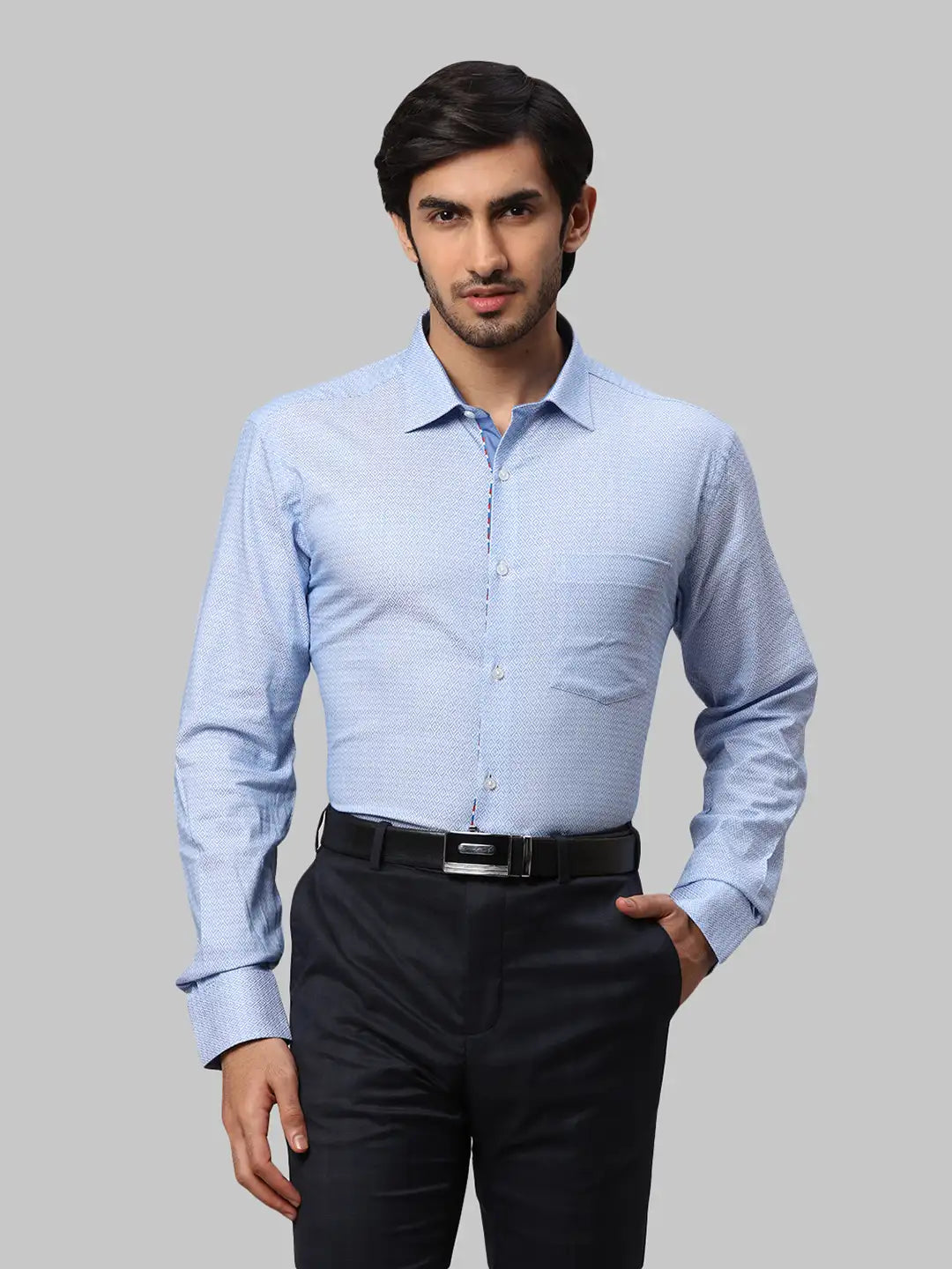 Men Slim Fit Blue Shirt