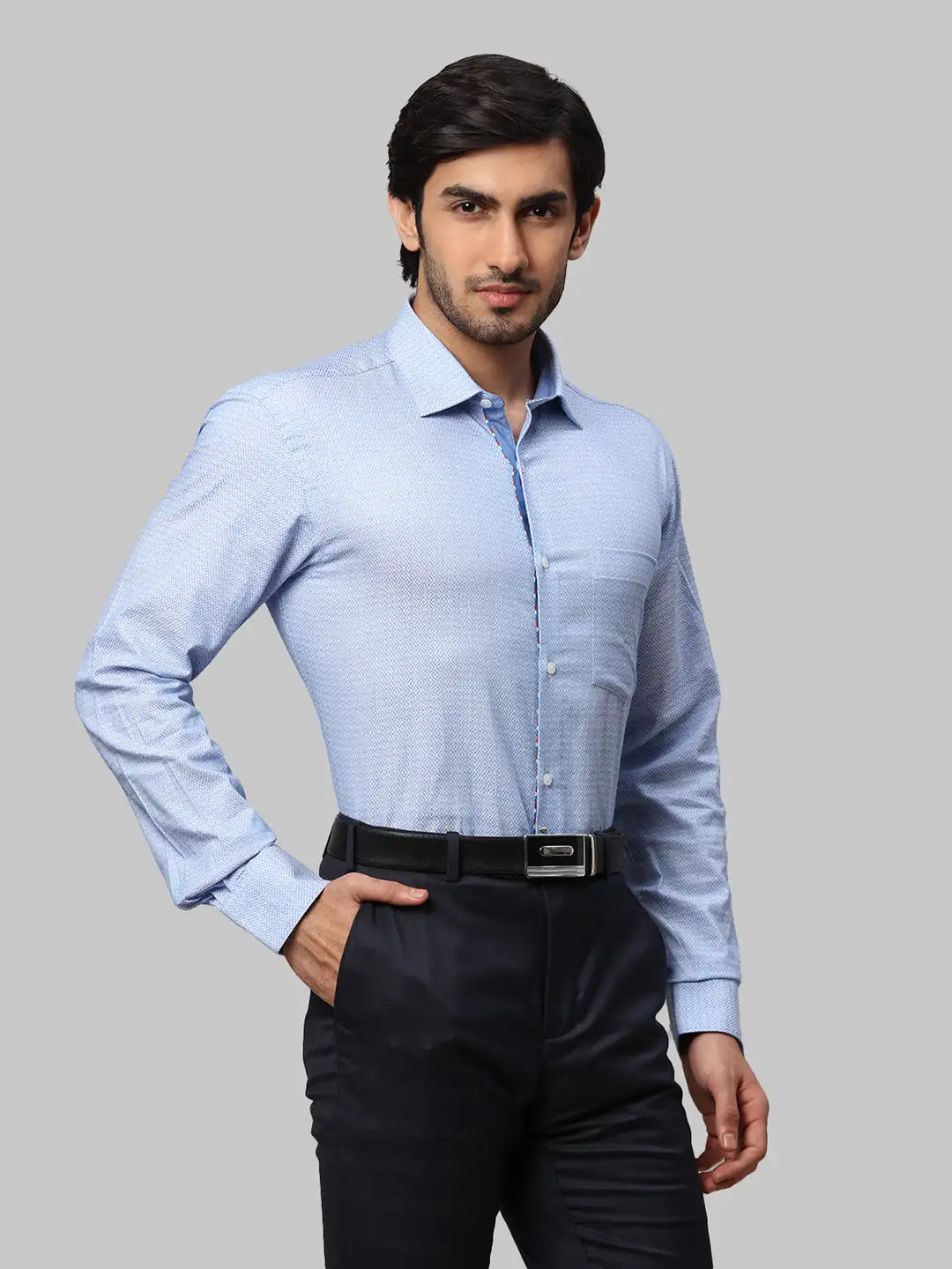 Men Slim Fit Blue Shirt