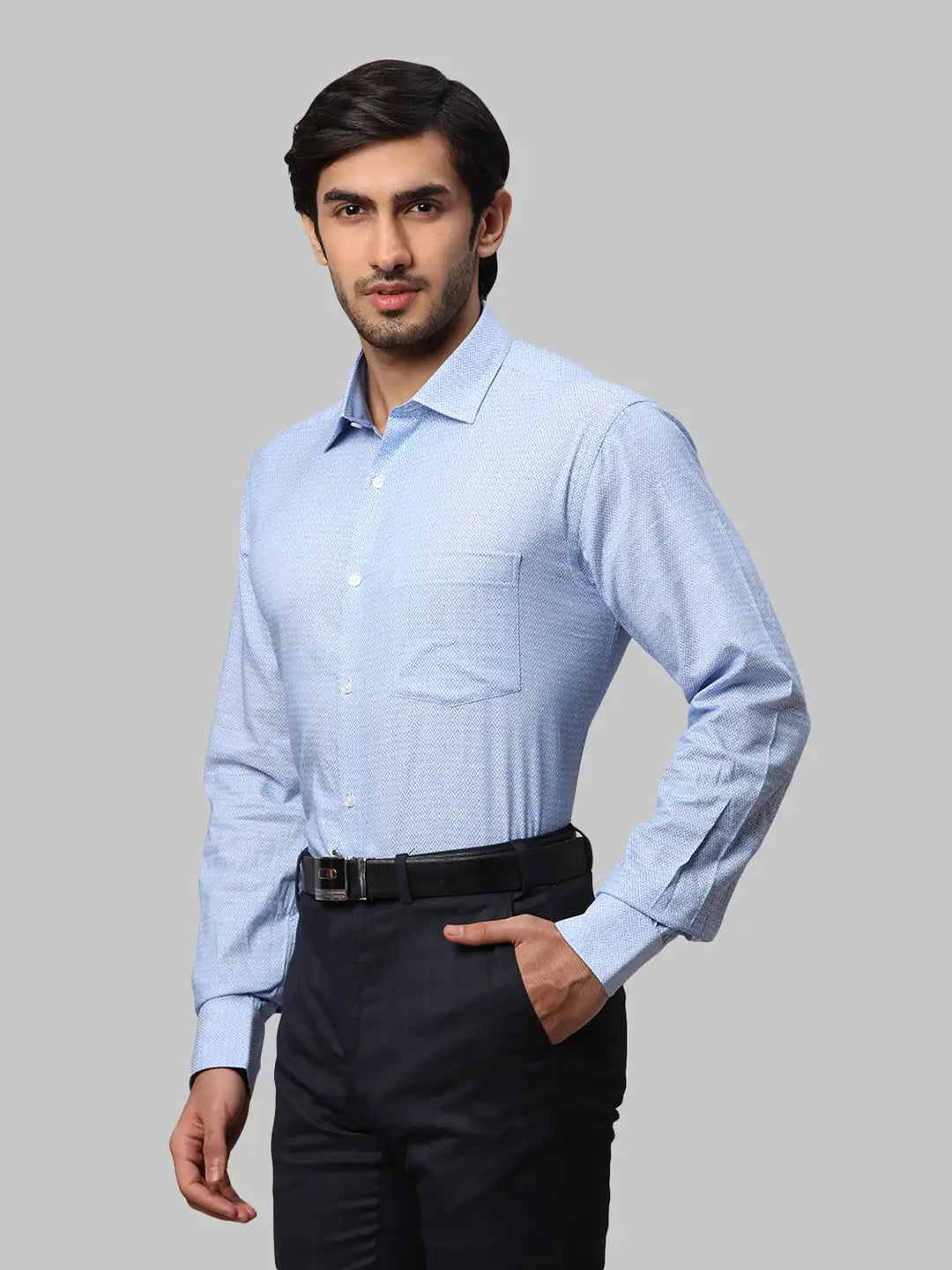 Men Slim Fit Blue Shirt