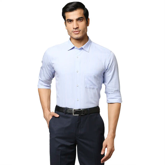 Men Tapered Fit Light Blue Shirt