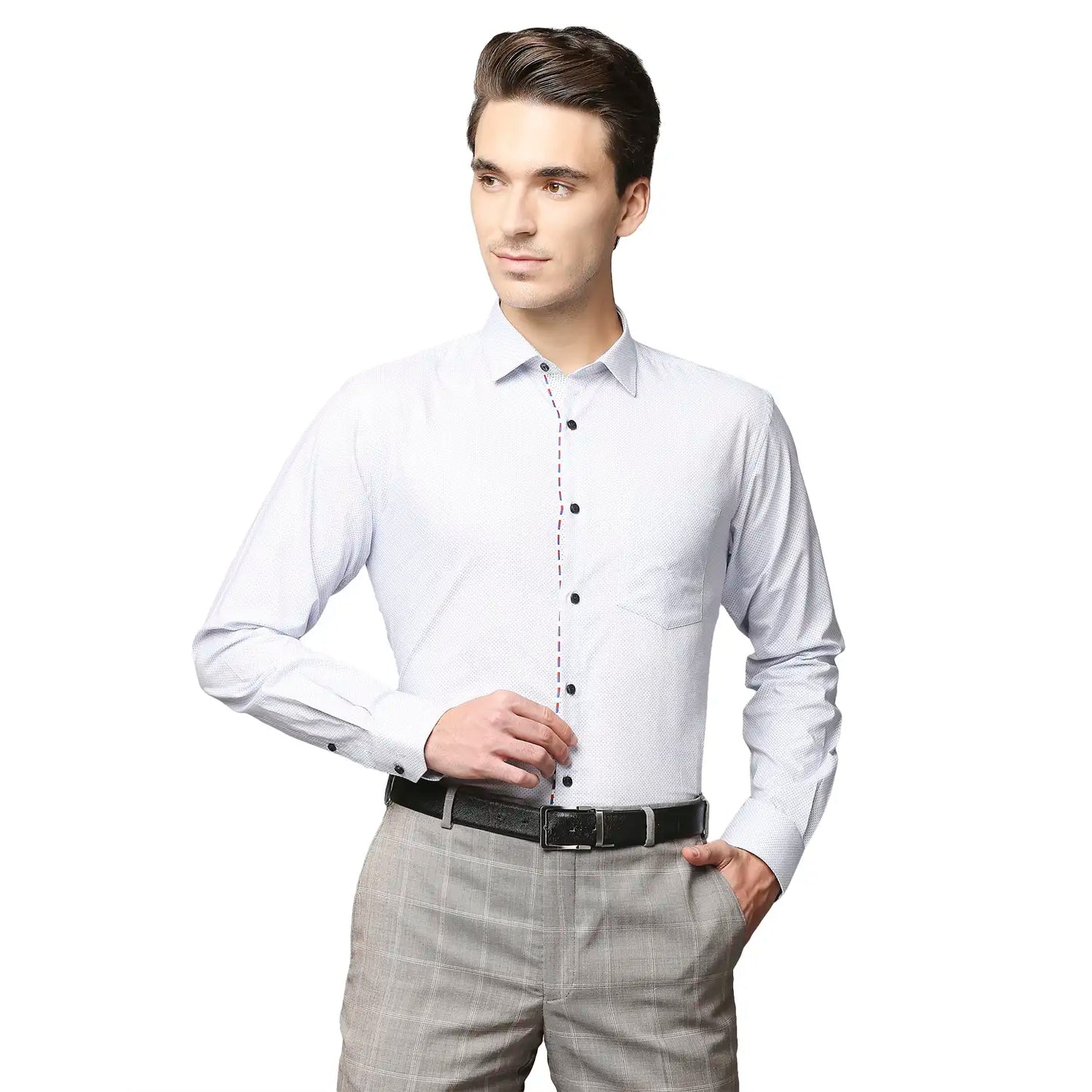 Men Slim Fit Medium Grey Shirt