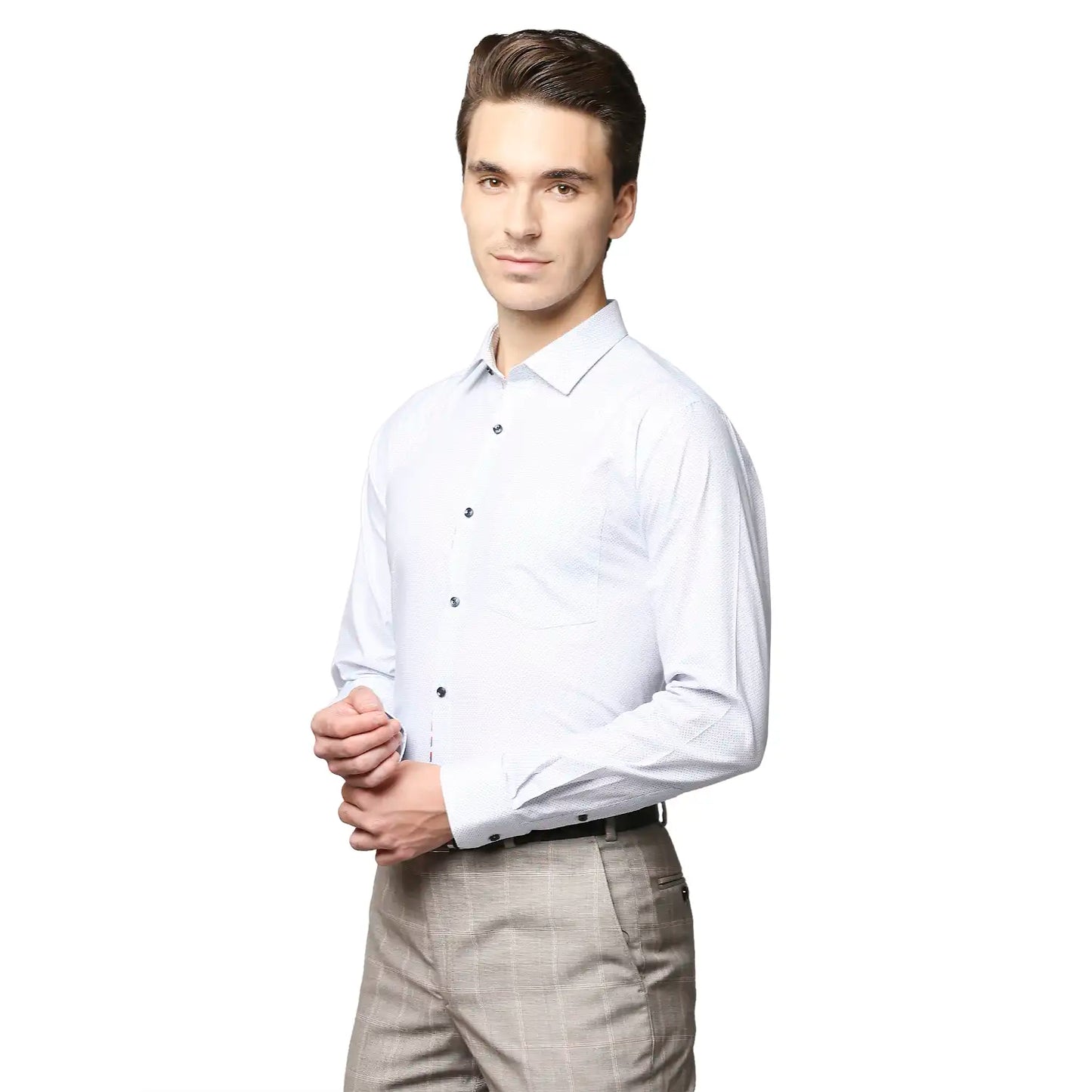 Men Slim Fit Medium Grey Shirt
