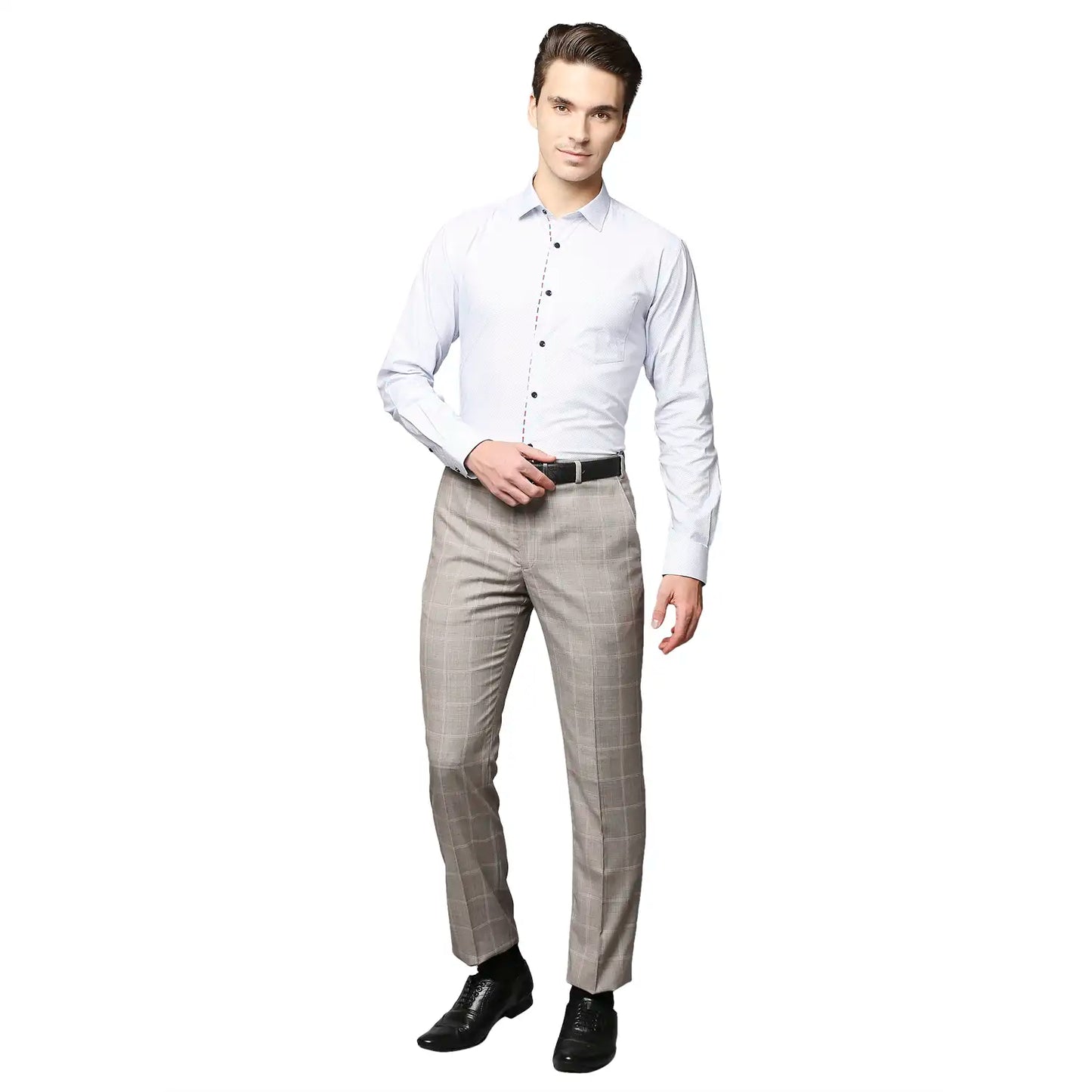 Men Slim Fit Medium Grey Shirt