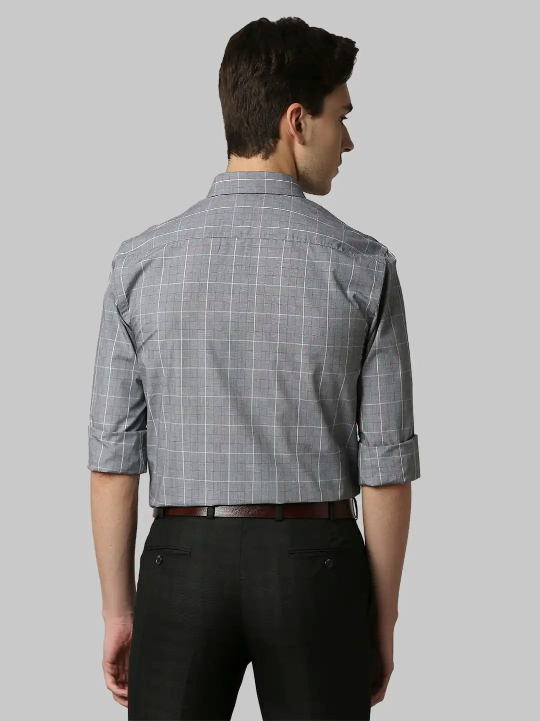 Park Avenue Men Blue Solid Slim Fit Cotton Shirt