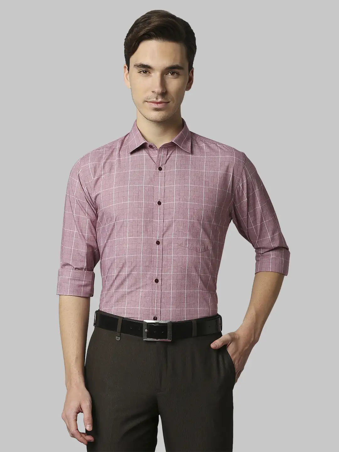 Men Slim Fit Grey Shirt