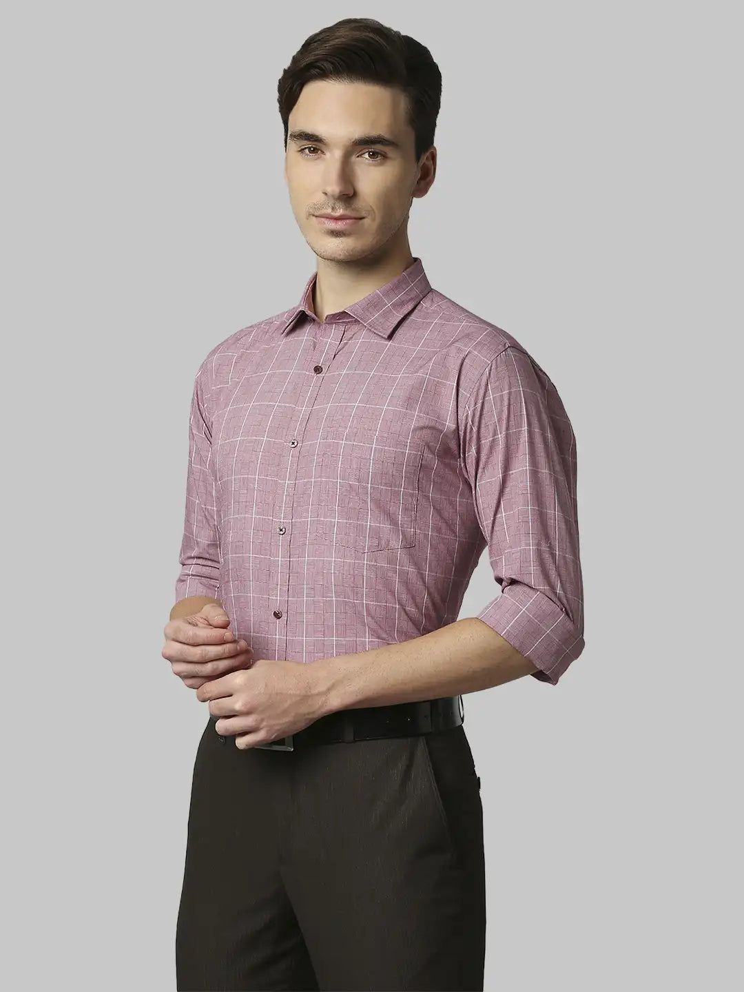 Men Slim Fit Grey Shirt