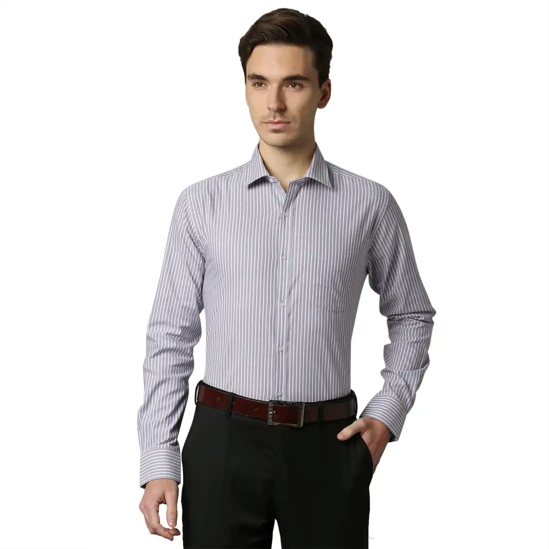 Men Slim Fit Medium Blue Shirt