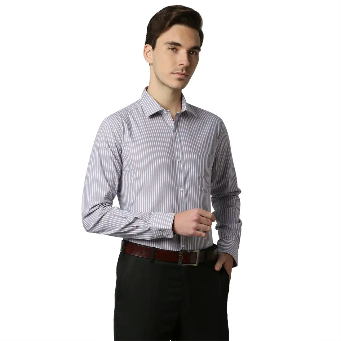 Men Slim Fit Medium Blue Shirt
