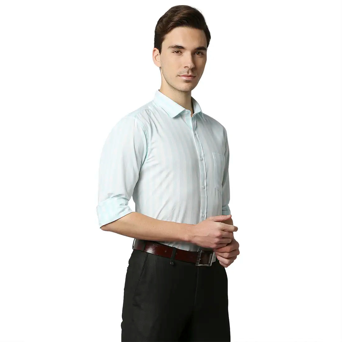 Men Slim Fit Dark Blue Shirt