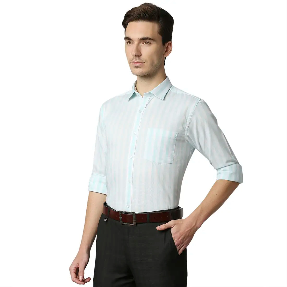 Men Slim Fit Dark Blue Shirt