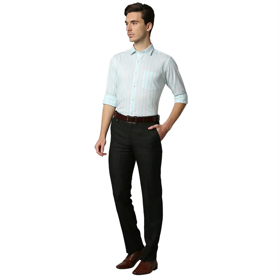Men Slim Fit Dark Blue Shirt